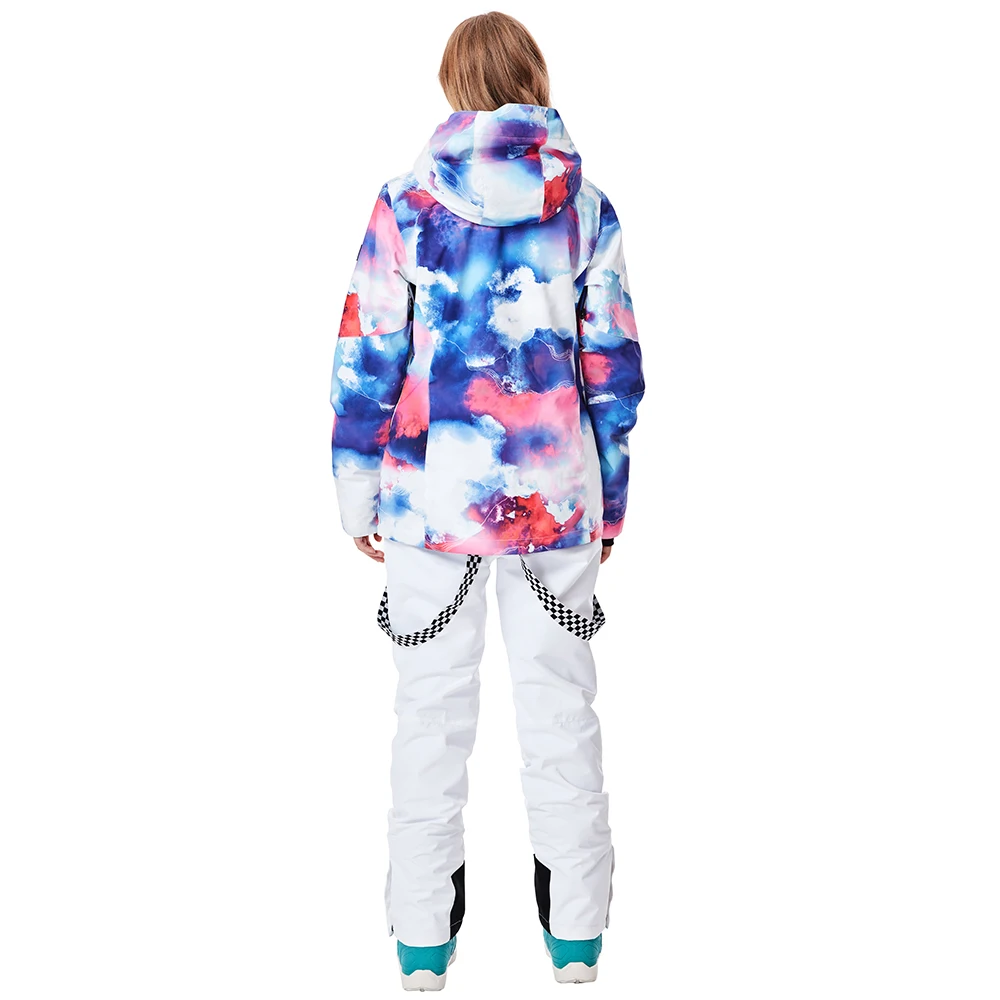 SIMAINING, лыжный костюм для женщин, куртка для сноуборда+ штаны для горного катания на лыжах, водонепроницаемый, дышащий, для улицы, зимнее теплое пальто, зимний комплект
