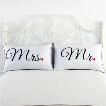 

1 Pair Valentines day gift Love Letter Pillowcase Engagement wedding gift for girlfriend anniversary present boyfriend