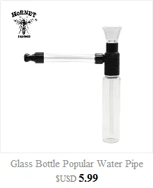 HORNET Different Pattern Hookah Shisha Smoking Pipes Glass Water Pipe 120MM Metal Tobacco Pipes Long Glass Mouth Filter