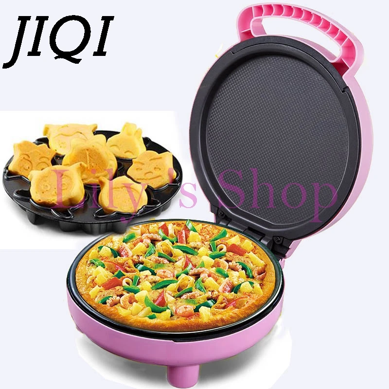 

JIQI Electric Crepe Maker mini Pizza baking Bakery cooking Machine Multifunctional Muffin Pancake cake Baked Machine EU US plug