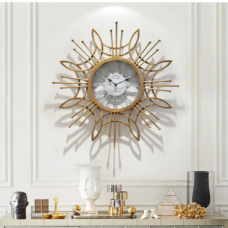 

Large Metal Wall Clock Modern Design for Living Room Oversize Handwork Iron Hanging Clocks Wall Watch Home Decor Silent 80cm