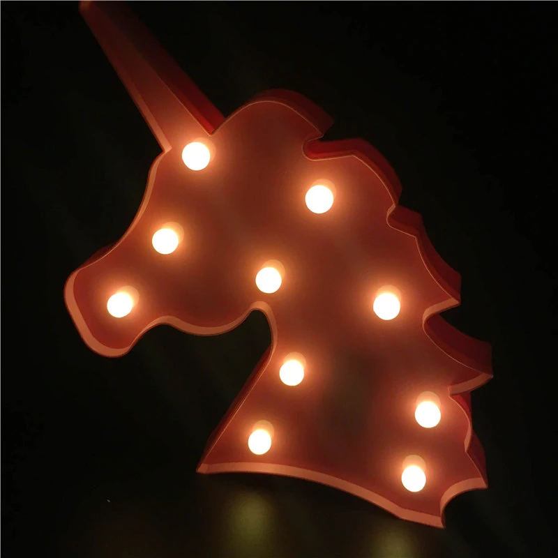 

Factory Price 3D Cute LED Night Light Bedroom Unicorn Shape Lamp Home Decor AA Battery Powered Wall Lamp In Warm White Lighting