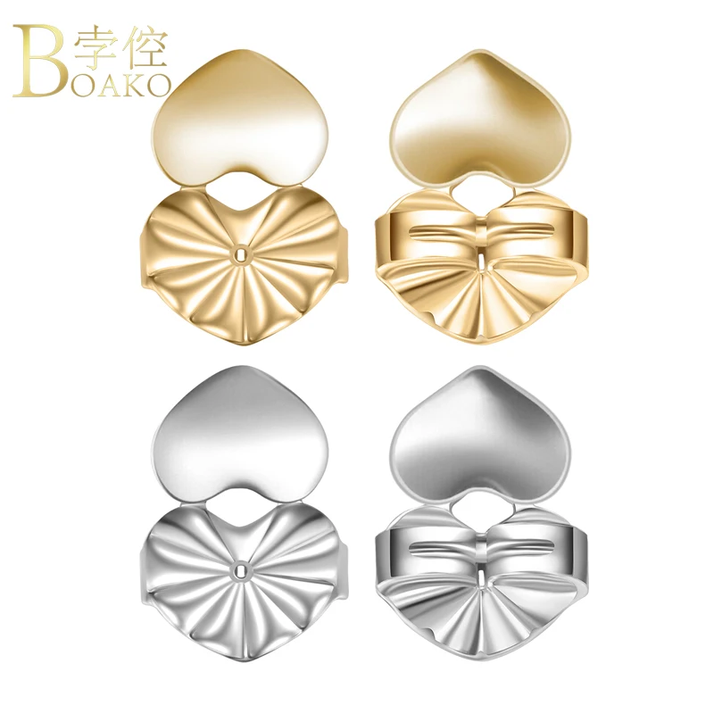 

2019 New Earring Lifters Backs Supports Lifts Heart Shape Gold Silver Color for Stud Dangle Drop Earrings Jewelry Accessories Z2