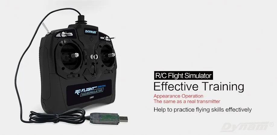 Detrum Dynam 8CH 8-Channel USB RC Flight Simulator DTM-U001 Mode1 2