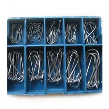 100 шт. Isetan молния Box Set молния 3-12# Нержавеющая сталь колючей крючок из высокоуглеродистой Сталь карп рыболовные крючки пакет с коробкой X24