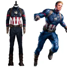 Мстители 4: Endgame Капитан Америка Косплей Костюм Steven Rogers Маскировочная форма Хэллоуин взрослых мужчин полный набор на заказ