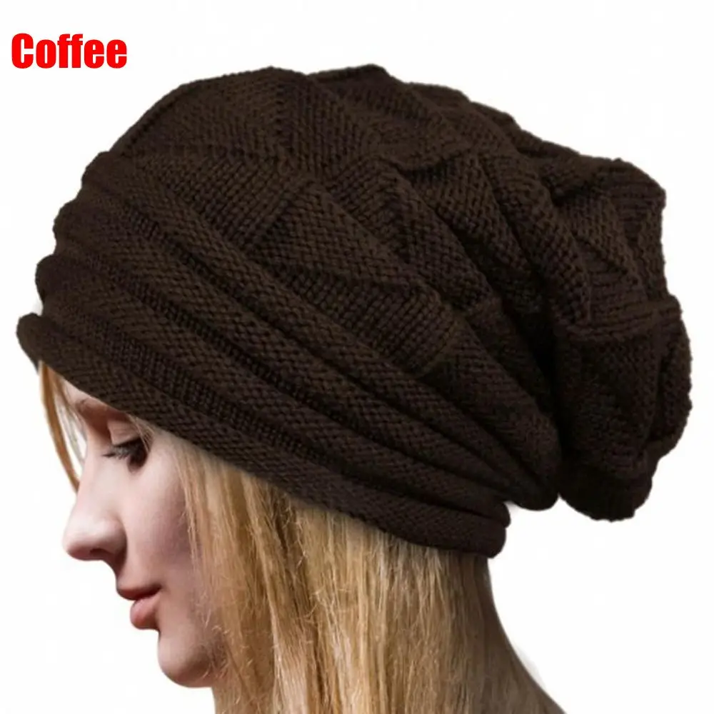 Зимняя вязаная шапка, женская шапка, женская шапочка, шапка для девочек, Skullies Beanies, теплые осенне-зимние шапки, Прямая поставка, белый/черный - Цвет: coffee
