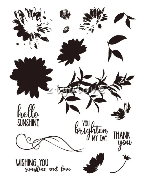 

hello sunshine/flower/Transparent Clear Stamps for DIY Scrapbooking/Card Making/Kids Christmas Fun Decoration Supplies
