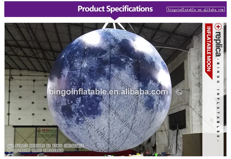 2.5 м диаметры светодиодное освещение надувной шар Луны рекламные висячие украшения взорвать шар типа Moon Реплика игрушки