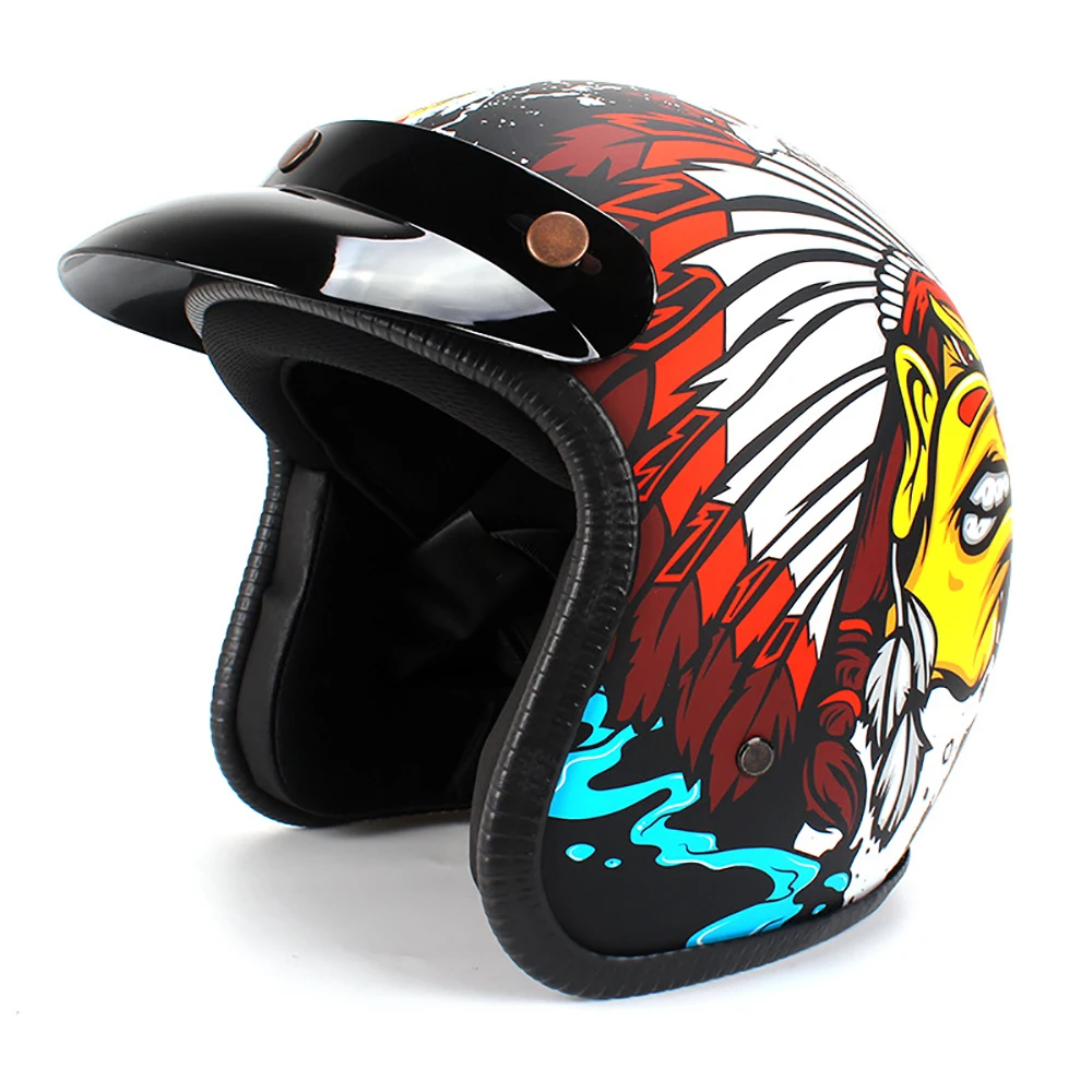 

New Retro Vintage Motorcycle Helmet Open Face Helmet Motocross Riding Scooter Chopper Cruiser Biker Capacete Casco Moto Helmet
