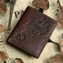 Top Quality genuine leather men’s wallet Famous Brand design cowhide vintage male purse removable driver license holder #J8012