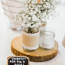 1 PC DIY tronco de madera de regalo de hoja de etiqueta boda estera de la taza Mariage cumpleaños niños de Navidad Vintage de mesa de fiesta de boda decoración de la boda