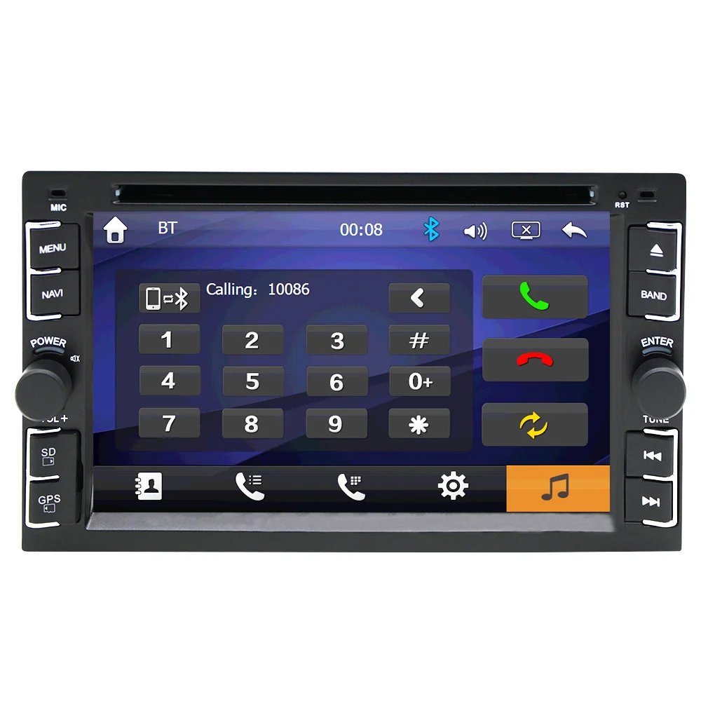 Sale Eunavi 2 din multimedia universal car dvd radio player gps navigation tape recorder autoradio cassette stereo with free map card 3