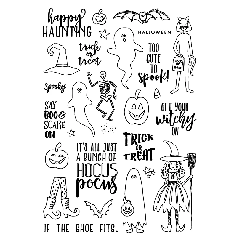 

AZSG Ghosts and Monsters Silicone Clear Stamps/Seal For DIY Scrapbooking Decorative Card Making Craft Fun Decoration Supplies