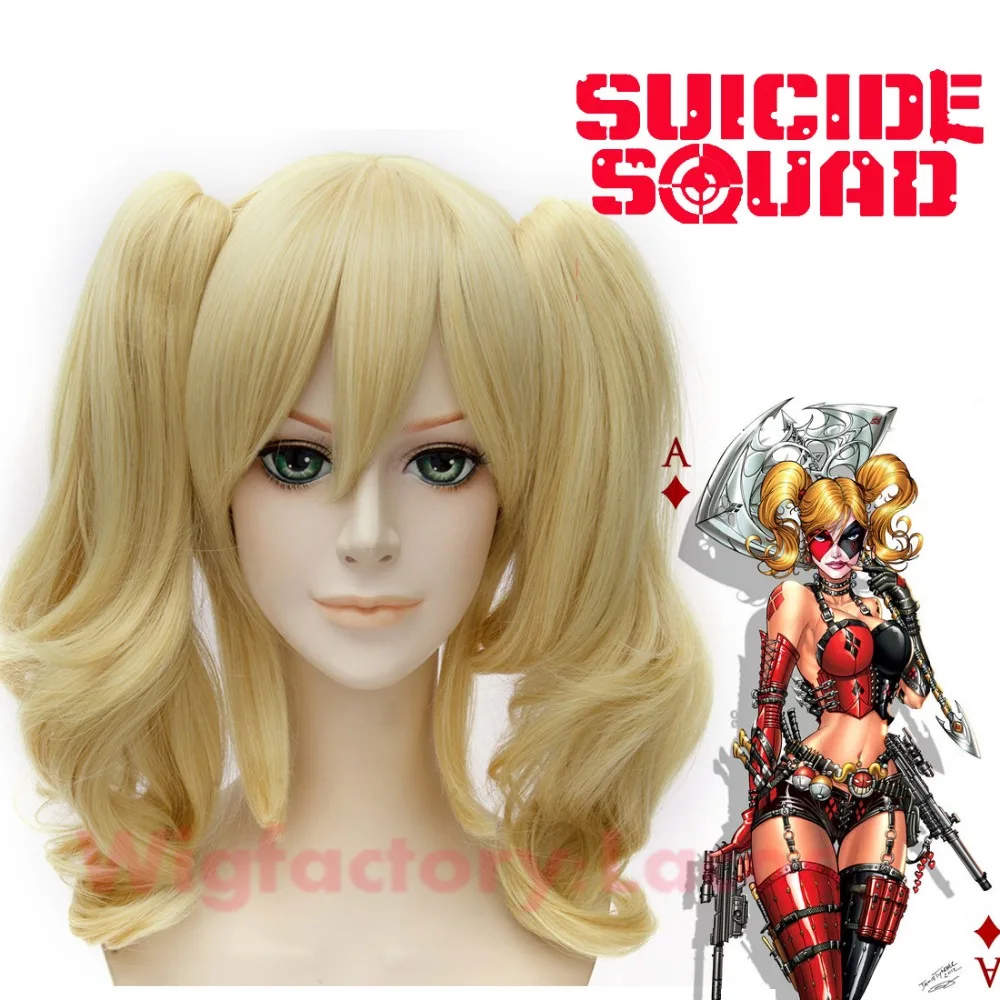 Dc Comics Batman Suicide Squad Harley Quinn Cosplay Wig Golden