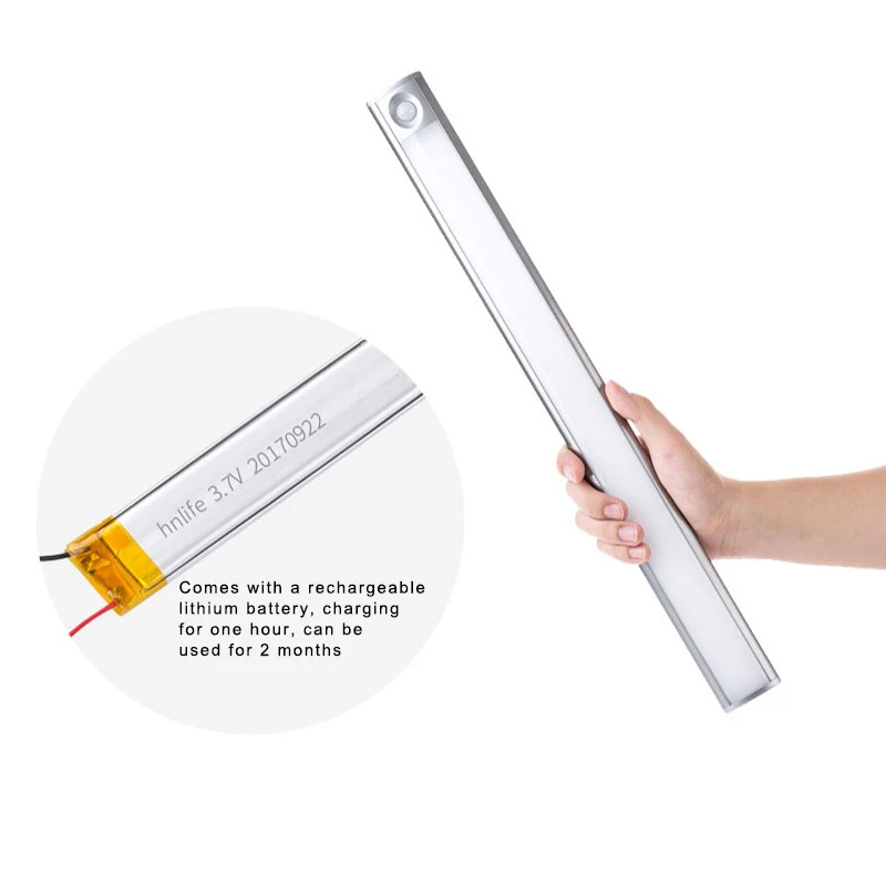

LED Motion Sensor Night Light USB Rechargeable for Wardrobe Cabinet Kitchen Corridor 2019ing