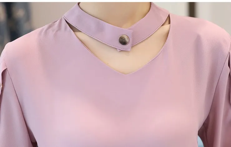 Blouse Shirt Women 2018 Korean Style V-neck Tops Ladies Chiffon Blouse Button Short Sleeve White Shirts Summer Blusas Mujer (12)