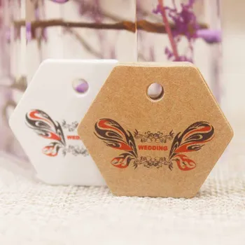 

3*3.5cm mutli styles Diy wedding tag card sweet get married gifts tag card DIY hexagon gift tag card 200pcs per lot