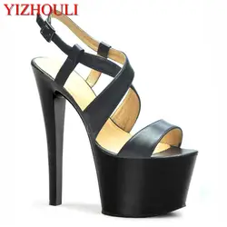 Летняя женская обувь популярный стиль цвет Клубная обувь, 17 см каблуке, нежный и производительность обувь для танцев
