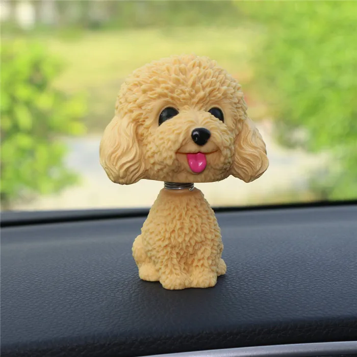 Автомобильный орнамент, милый качающий головой, кивающая собака, кукла, Автомобильный интерьер, приборная панель, украшение, качающаяся голова, щенок, фигурка, игрушки, аксессуары - Название цвета: Teddy Yellow