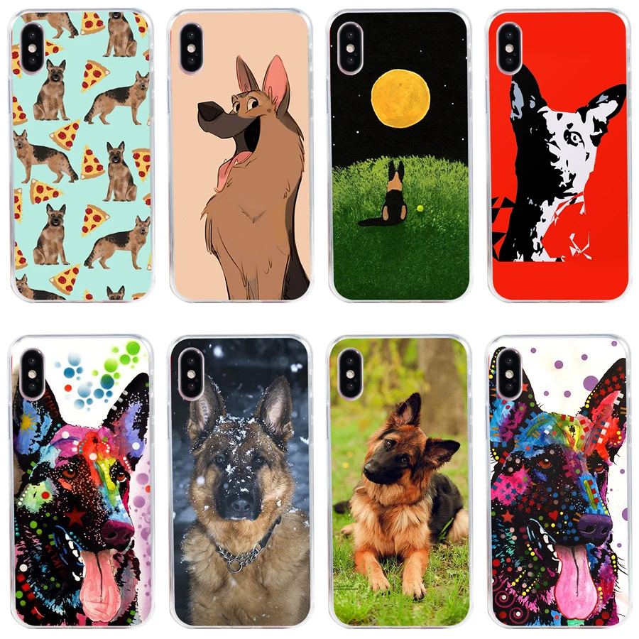

52H German Shepherd Love fashion Soft Silicone Tpu Cover phone Case for iphone 5 5s se X XR XS Max case