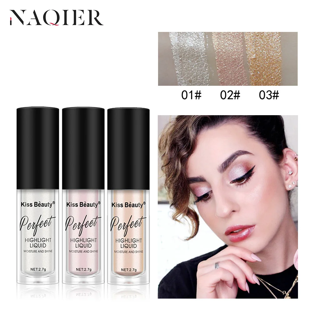 

NAQIER 3pcs Highlighter Illuminator Contouring Face Makeup Brightener Concealer Liquid Highlighter Brighten Glow Bronzer Makeup