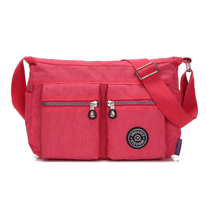Новинка корейская модная женская сумка Водонепроницаемый нейлоновая сумка плеча сумки с несколькими отделениями женская сумка - Цвет: Арбузно-красный