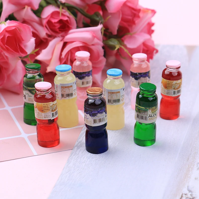 2pcs/set Mini Drink Bottle Toys Dollhouse Miniature Toy Doll drink