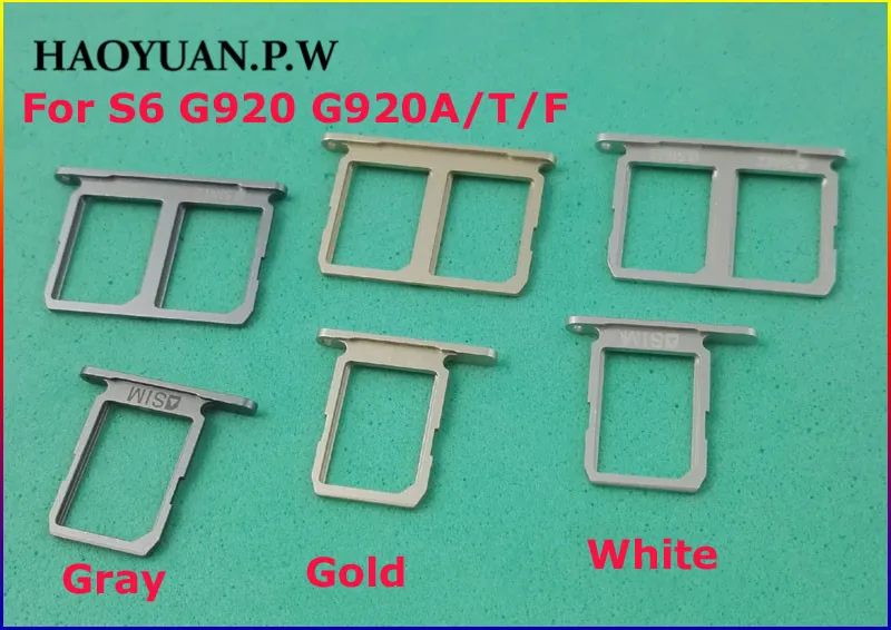 HAOYUAN.P.W Housing Single / Dual Version SIM Card Tray Slot Holder For Samsung Galaxy S6 G920 G920F/A/T | Мобильные телефоны и