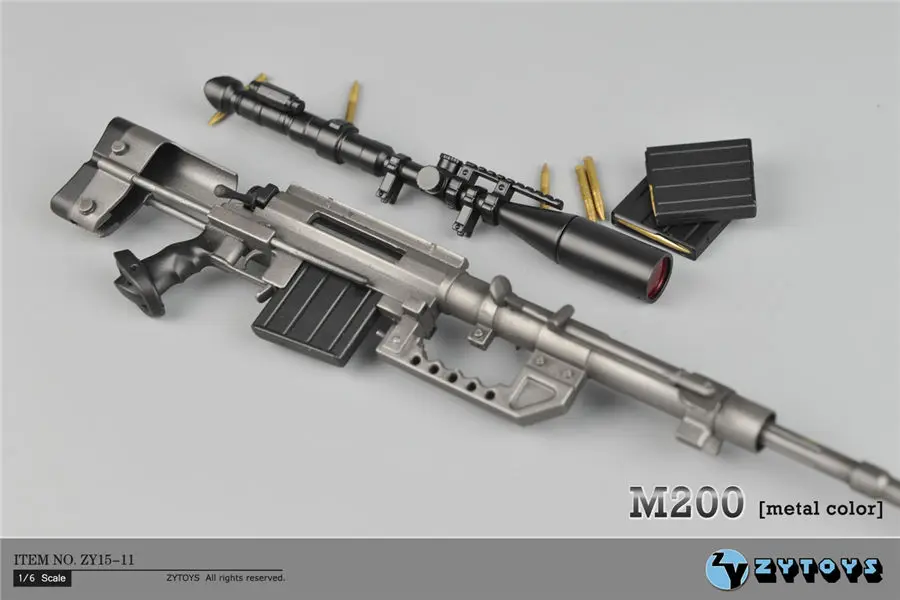 1:6 масштаб металлический цвет CheyTac интервенция M-200 снайперская винтовка оружие Модель игрушки ZY15-11 для 1" фигурка аксессуары