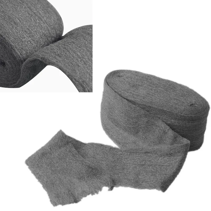 3.3m Grade 0000 Steel Wire Wool Wrap Metal Polishing Accessory Grinding Cleaning Non Crumble Remover