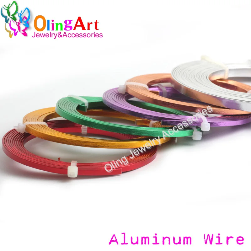 

OLINGART 2019 new 10m/Lot 5X1mm Flat Aluminum wire crafts materials diy women earrings Bracelet choker necklace jewelry making