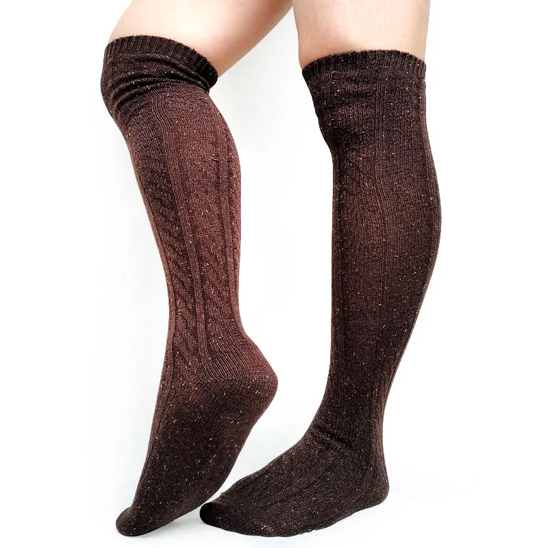 Толстые вязаные мужские сапоги-чулки носки выше колен сексуальные теплые зимние длинные носки для мужчин Striepd формальные деловые мужские