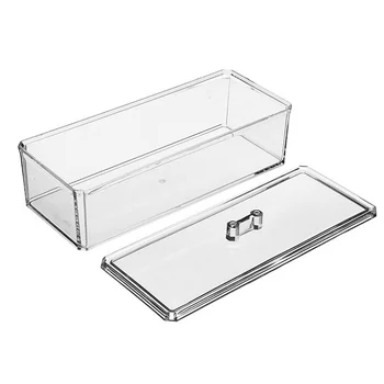 

Acrylic Rectangle With lid Storage Box Transparency Dustproof Cover Storage Case Tea Bag Organizer Storage Container