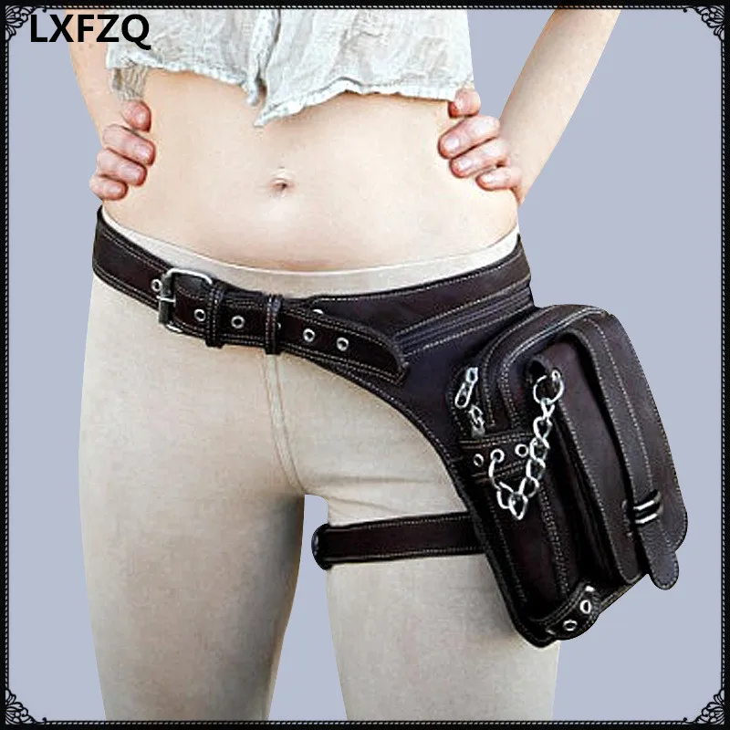 

women bag Thigh Holster Protecte Purse Shoulder Backpack Purse leather carteras mujer bag Steampunk thigh Motor leg Outlaw Pack