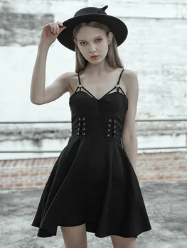 

PUNK RAVE Punk Braces Women Sexy Dress Sexy Summer Fashion Women Irregular Gothic Party Dresses