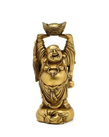 Открытый светильник медный Бог богатства Maitreya Buddha Lucky новоселье начало бизнеса