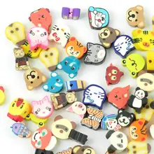 

100pcs/Lot Mixed Colors Cute Animal Design Fimo Polymer Clay Loose Spacer Beads Slices Charms Jewelry Findings Making DIY Crafts