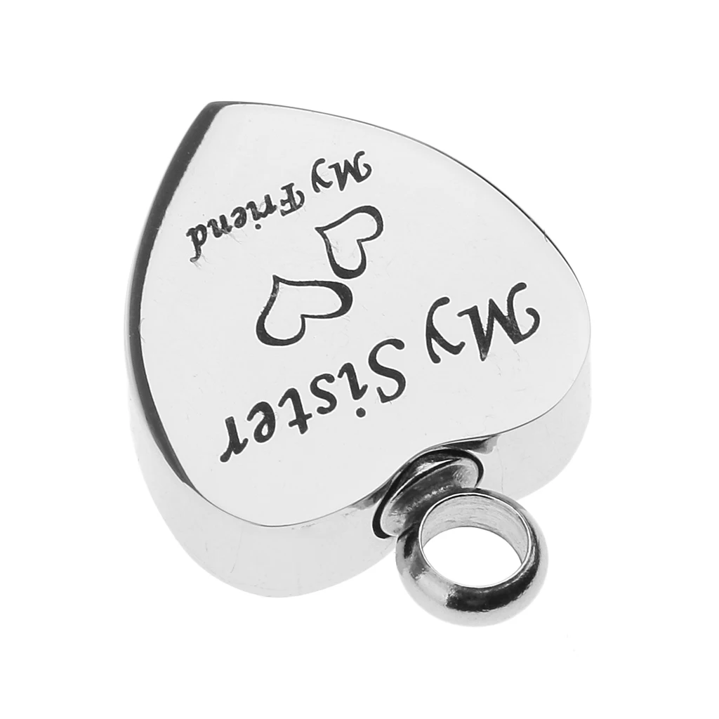 Stainless Steel Cremation My Friend Heart Urn Pendant Keepsake Memorial Charms Jewelry Fit Pendant