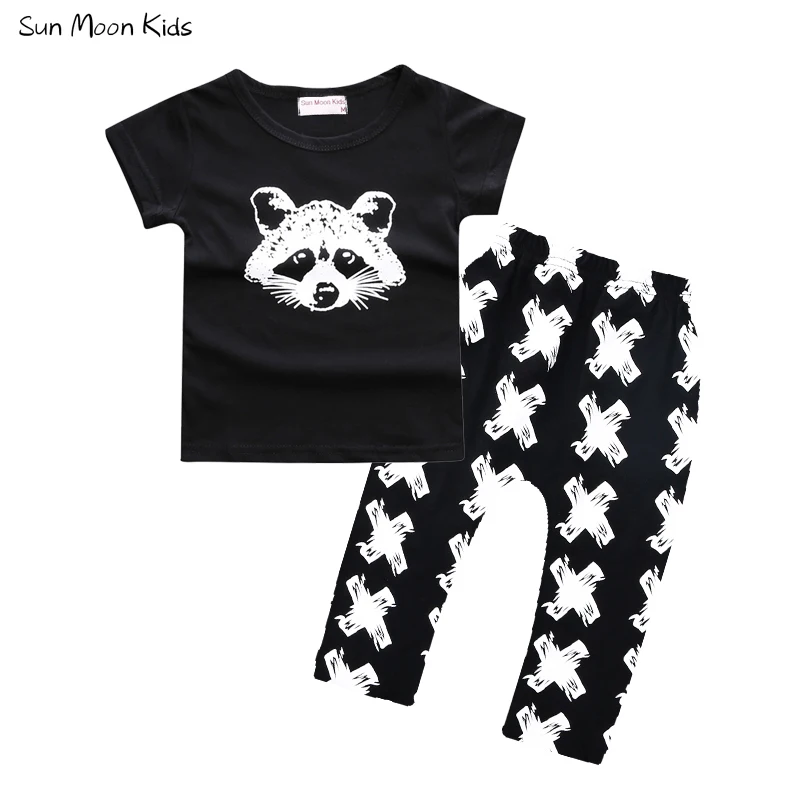 

Sun Moon Kids Baby Boys Clothing Sets Baby Girls Boys Cotton Tops T-shirt+Pants Leggings 2pcs Outfits Set Costume Boys Clothes