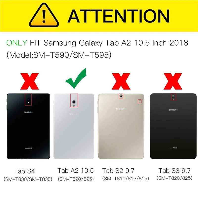 US $234.00 50Pcslot Premium Vegan Leather Stand Cover with Auto SleepWake For Samsung Galaxy Tab A 105 2018 Model SMT590T595 Tablet