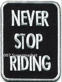 

Knuckle Rings Never Stop Riding biker slogan motorcycle MC biker emo punk rockabilly applique iron on patch Wholesale