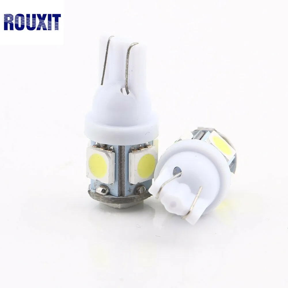 500 шт. светодиодные лампы для чтения T10 194 168 W5W 12 в 5050 5 SMD 5LED s|Сигнальная лампа| |