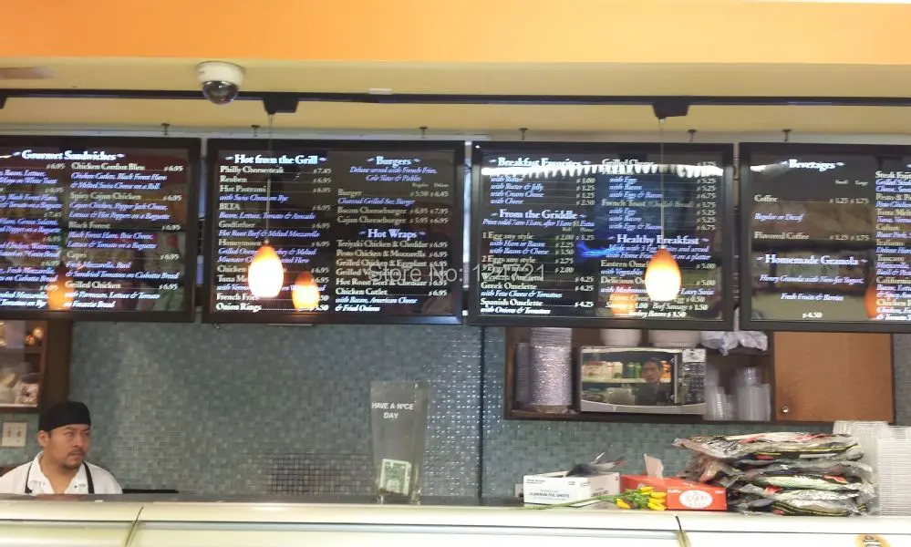 Placa de Publicidade de Alumínio Moldura na Cor Caixa de Luz Menu do Restaurante Indoor Levou Preta Display Led a1 Frete Grátis