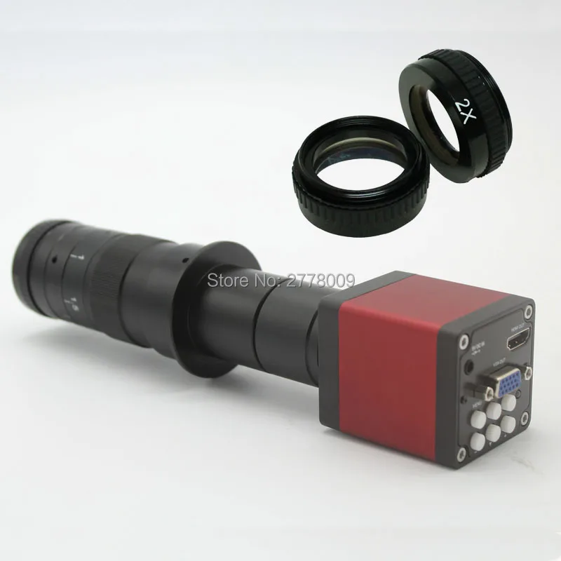 

Free Shipping 2.0MP 30FPS 1080P HDMI VGA Dual Output Digital Industrial Microscope Camera+10X-360X Optical C-mount Lens