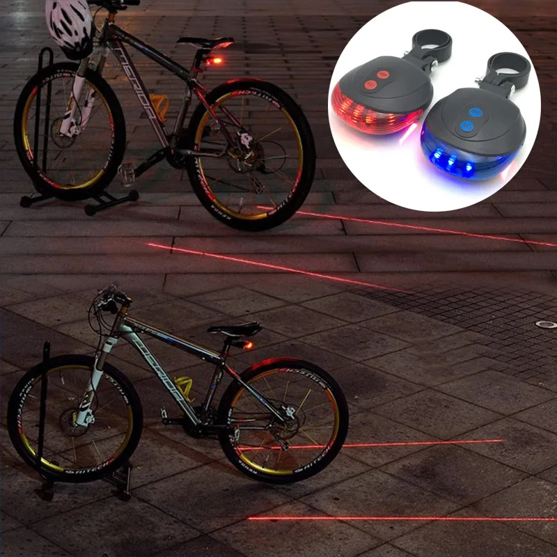 LED Bicycle Bike Light Night 5 2 Laser TailLight MTB Safety Side Warning Rear Lamp Accessories Mountain | Спорт и развлечения