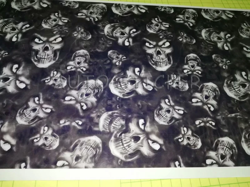 black white skull camo vinyl car wraps sticker bomb film 55