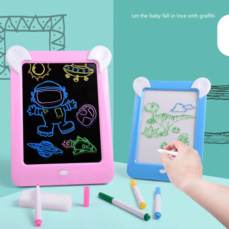 Kids Drawing Toy LED Board Reusable Magic Book Draw with Light Tablet Set Developing Fun Children Gift for Kids Drop Shipping