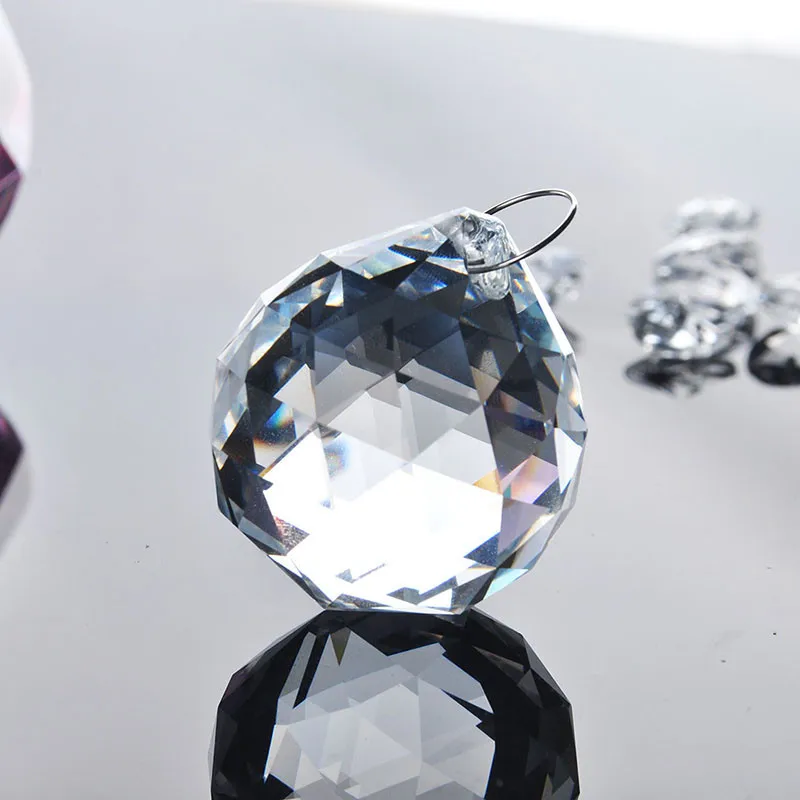 H& D прозрачный 40 мм граненый стеклянный хрустальный шар призма люстра Хрустальные детали подвесной светильник шар Suncatcher домашний декор