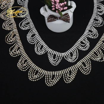 

1 Yd Gold And Silver Two Color Code Arc Zircon Alloy Basic Garment Sewing Applique Adornment Ornament Silver Trim DIY Zirconium